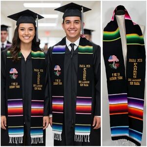 Mexican Zarape Graduation Commencement Stole Class of 2026 Mis Padres